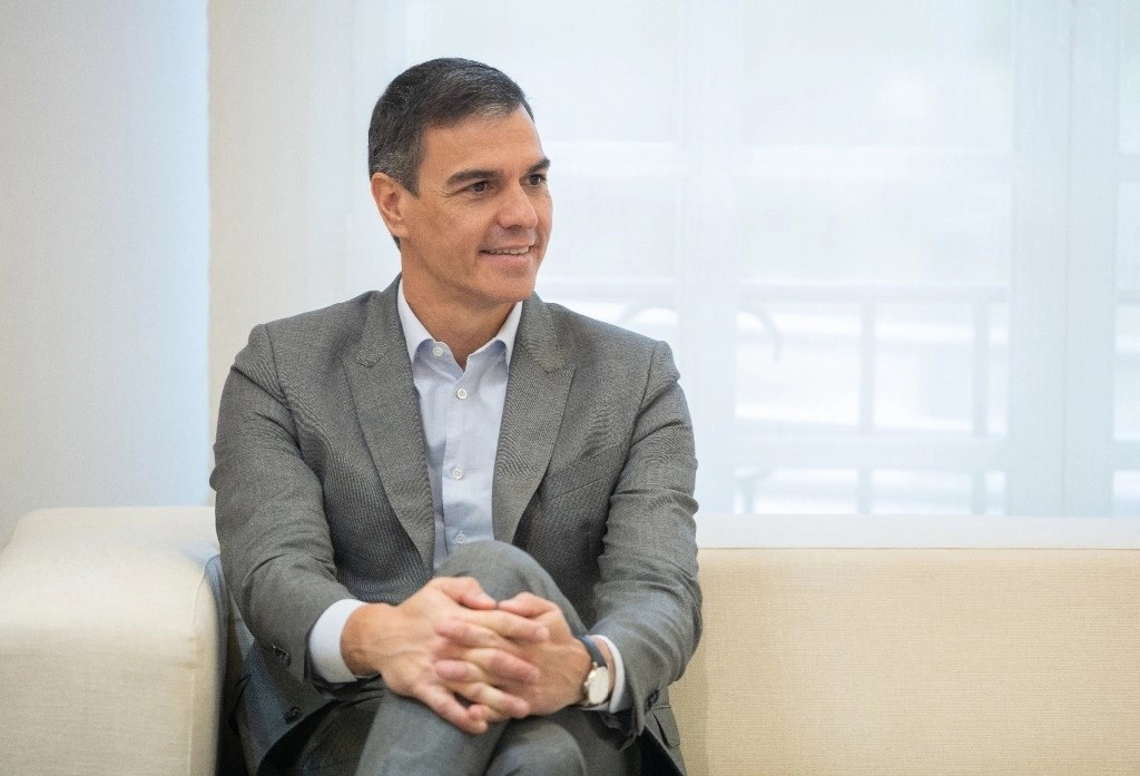 El presidente del gobierno español, Pedro Sánchez, durante un evento en el Palacio de la Moncloa, el 29 de julio de 2024. 