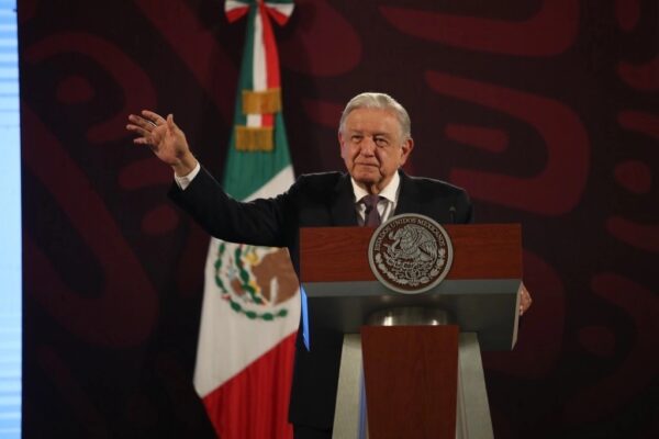 El presidente, Andrés Manuel López Obrador, durante la conferencia matutina desde Palacio Nacional, el 26 de julio de 2024. 