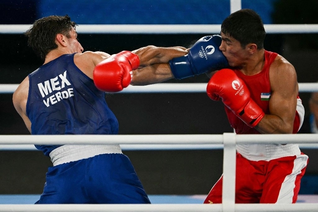 El medallista de plata mexicano Marco Verde no pudo con el oro en la final de boxeo de 71 kg de los Juegos Olímpicos de Verano de 2024, el 9 de agosto de 2024, en París, Francia.