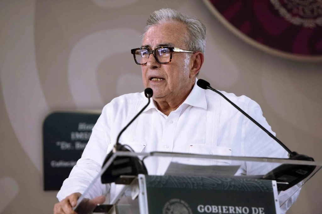 Rubén Rocha Moya, gobernador de Sinaloa, en la inauguración del Hospital General IMSS-Bienestar Culiacán “Dr. Bernardo J. Gastélum”, el 10 de agosto de 2024.