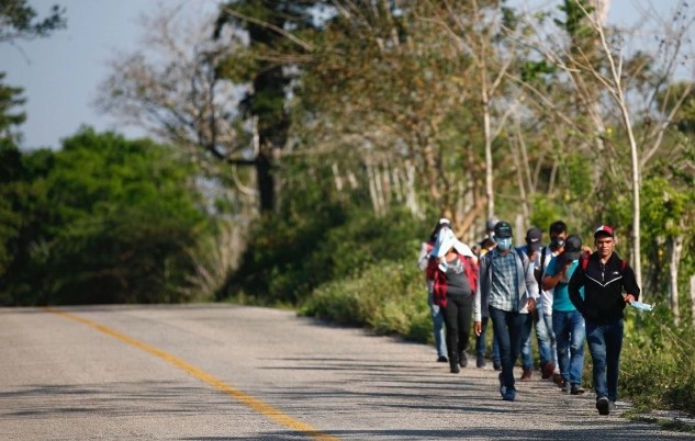 Migrantes se dirigen a la frontera norte.