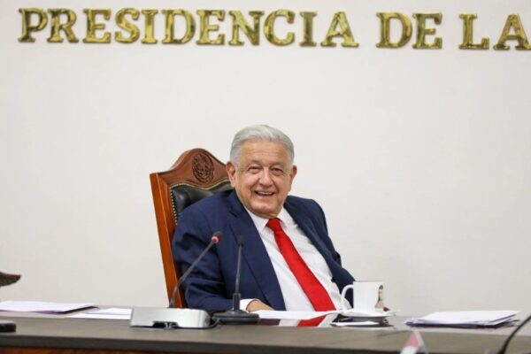 El presidente Andrés Manuel López Obrador encabezó la reunión de seguridad, la cual fue abierta a medios de comunicación en el salón Ignacio Zaragoza, de Palacio Nacional, el 2 de agosto de 2024.