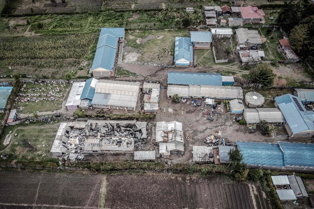 La Academia Hillside Endarasha del condado de Nyeri tras el incendio registrado el 6 de septiembre de 2024.