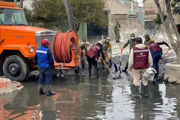 Continúan labores de limpieza y desinfección en Chalco.