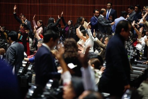 Diputados, durante la sesión en la cual se lleva a cabo la discusión y votación del dictamen de las reformas a los artículos 25, 27 y 28 sobre las industrias estratégicas del Estado, en San Lázaro, en la Ciudad de México, el 9 de octubre de 2024.