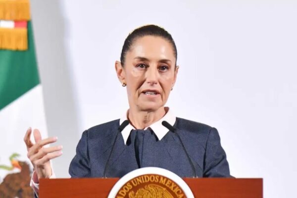 La presidenta de México, Claudia Sheinbaum, durante su conferencia de prensa matutina en Palacio Nacional, en la Ciudad de México, el 26 de noviembre de 2024. 