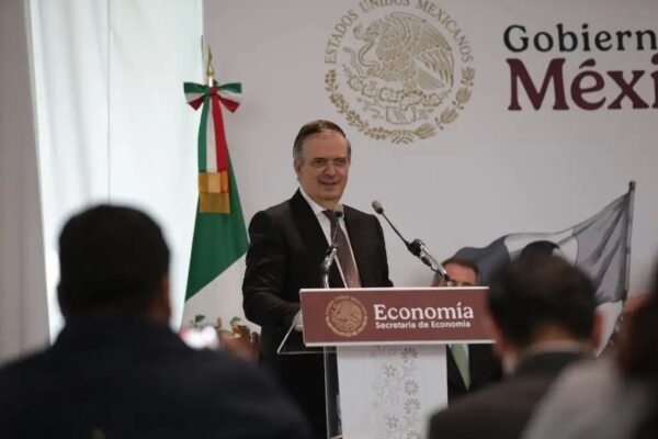 El secretario de Economía, Marcelo Ebrard en conferencia en imagen de archivo. 