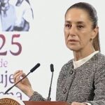 La presidenta Claudia Sheinbaum, durante su participación en el Encuentro Nacional Municipal 2025, en el World Trade Center de la Ciudad de México, el 16 de enero de 2025.