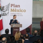 La presidenta Claudia Sheinbaum presentó el Plan México en el Museo de Antropología, en la Ciudad de México, el 13 de enero de 2025.