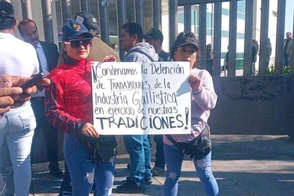 Los manifestantes plantean que forman parte del “gremio gallístico”, que es parte de una actividad cultural, que por años se ha practicado en distintos pueblos del país. Rechazaron que las autoridades hayan asegurado un centro clandestino de pelea de gallos.