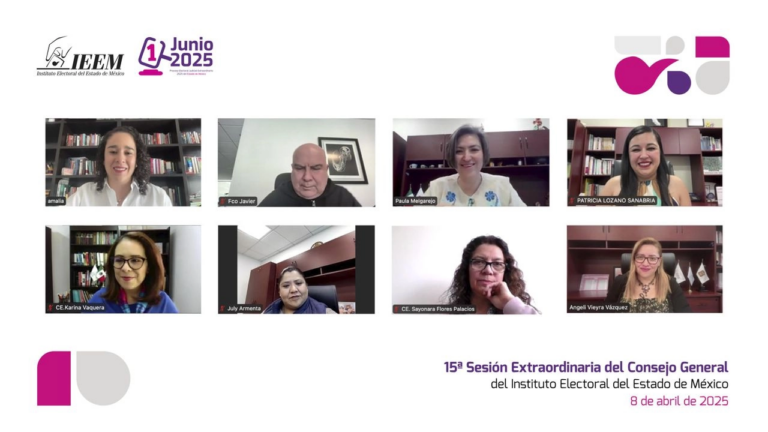 Sesión extraordinaria del IEEM donde se aprobaron los topes de campaña para los candidatos en la elección judicial del 1 de junio de 2025.