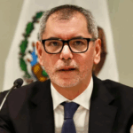 El secretario de Hacienda y Crédito Público, Edgar Amador Zamora, durante su participación en la 88 Convención Bancaria en Nuevo Nayarit, Vallarta.
