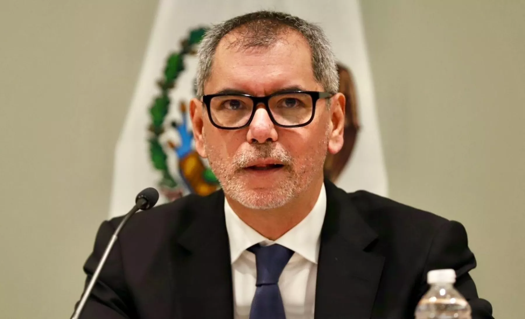 El secretario de Hacienda y Crédito Público, Edgar Amador Zamora, durante su participación en la 88 Convención Bancaria en Nuevo Nayarit, Vallarta.