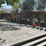 Alumnas de la escuela normal rural “Emiliano Zapata” -ubicada en Amilcingo, Temoac.