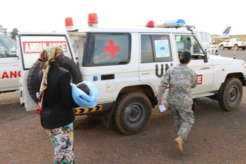Una ambulancia de la ONU en Sudán del Sur.