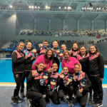 La Superfinal de la Copa del Mundo fue la última competencia internacional antes del Mundial, que se celebrará del 11 de julio al 3 de agosto. En la imagen, la selección mexicana de natación artística.