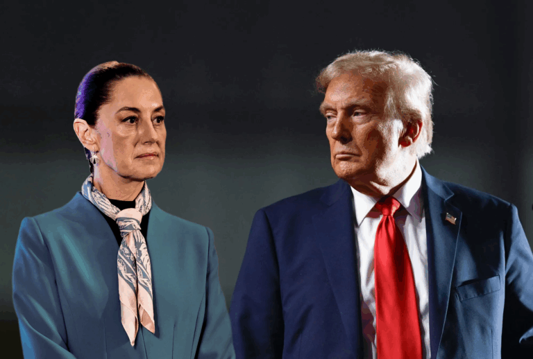 La presidenta Claudia Sheinbaum y el presidente de EU, Donald Trump.