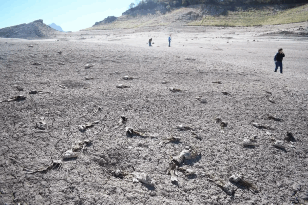 Aspecto de la presa Luis Donaldo Colosio, conocida como Huites, la cual se ubica en el municipio de Choix, Sinaloa.