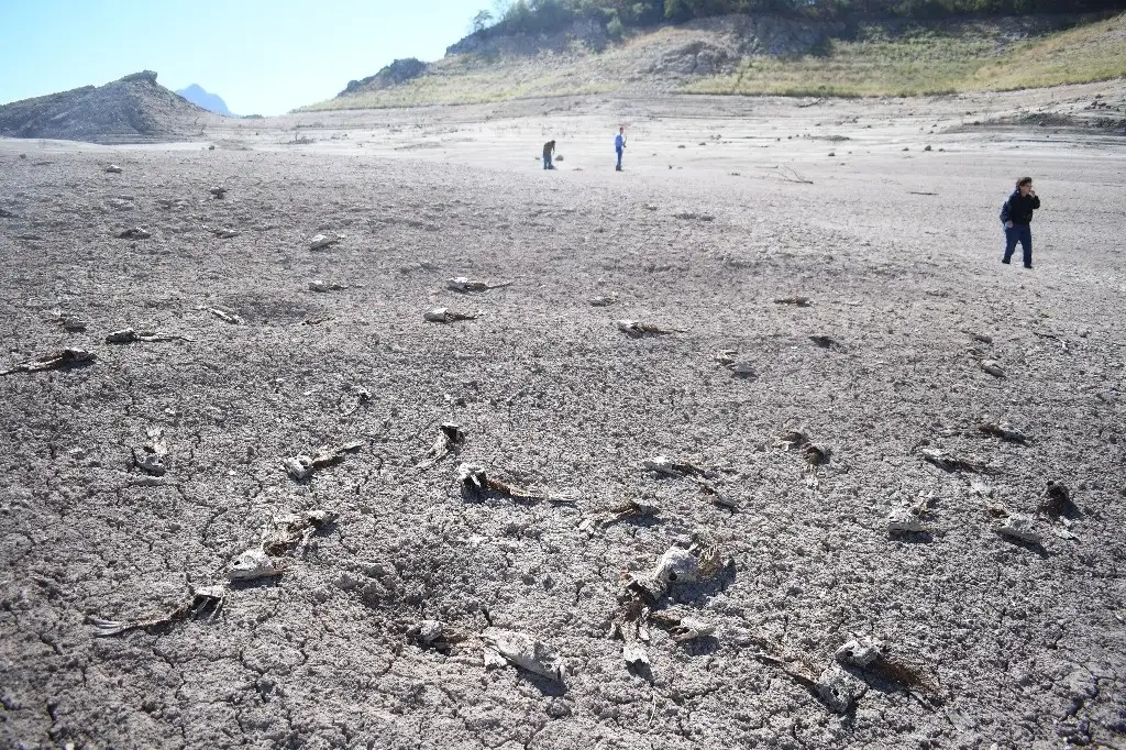Aspecto de la presa Luis Donaldo Colosio, conocida como Huites, la cual se ubica en el municipio de Choix, Sinaloa.