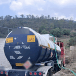Camión cisterna asegurado durante el operativo.