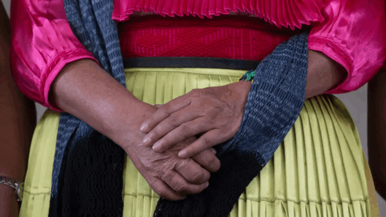 Vicenta Sánchez, gobernadora Indígena del Estado de México, expresó la necesidad de vivienda, salud y educación digna para pueblos originarios.