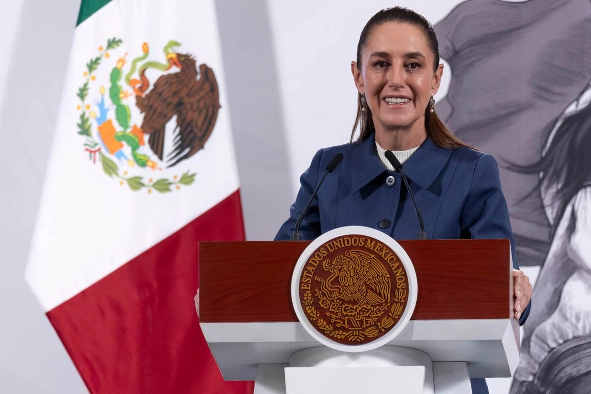 La presidenta Claudia Sheinbaum durante su conferencia matutina en Palacio Nacional, el 2 de septiembre de 2025.