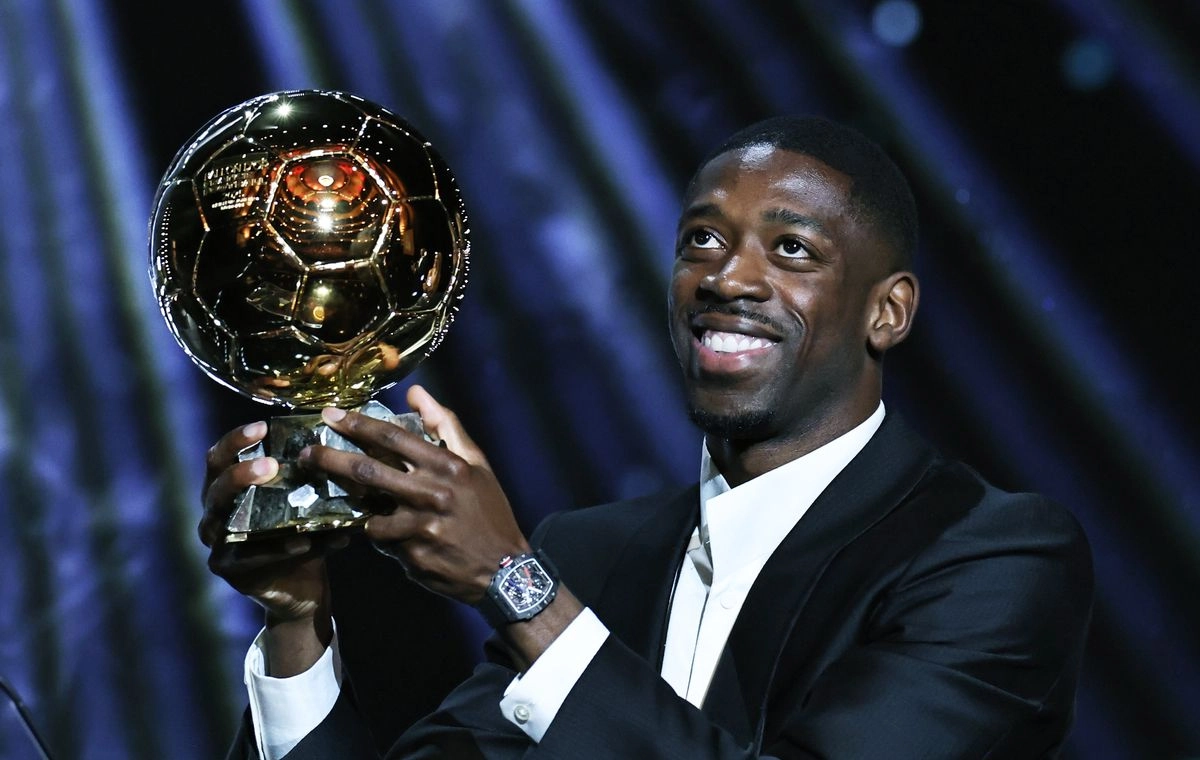 France Football publicó los detalles de la clasificación del Balón de Oro: el francés del PSG, Ousmane Dembelé acumuló mil 380 puntos, por delante del español Lamine Yamal (FC Barcelona, mil 59 puntos) y del portugués Vitinha (PSG, 703 puntos). Imagen del 22 de septiembre de 2025.