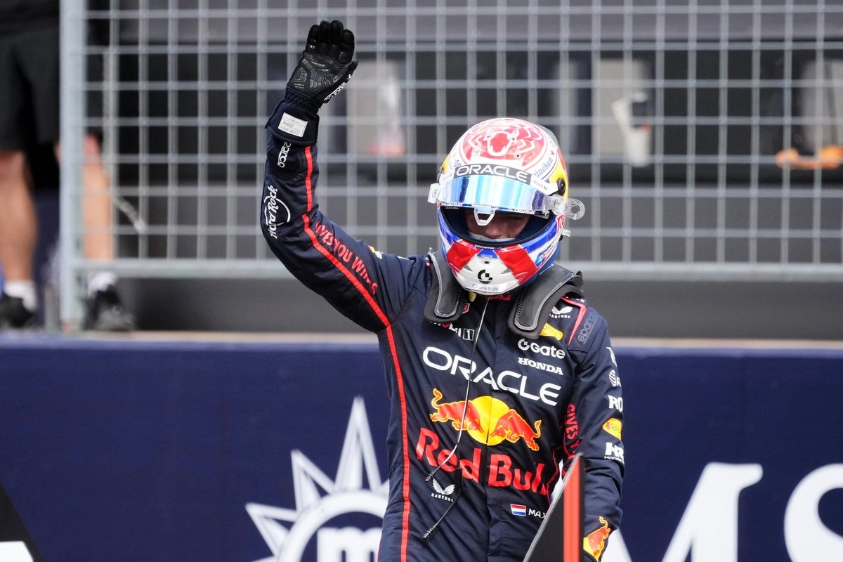Max Verstappen retuvo el primer lugar de la carrera esprint del GP de Estados Unidos en el Circuito de las Américas, en Austin, Texas, el 18 de octubre de 2025.