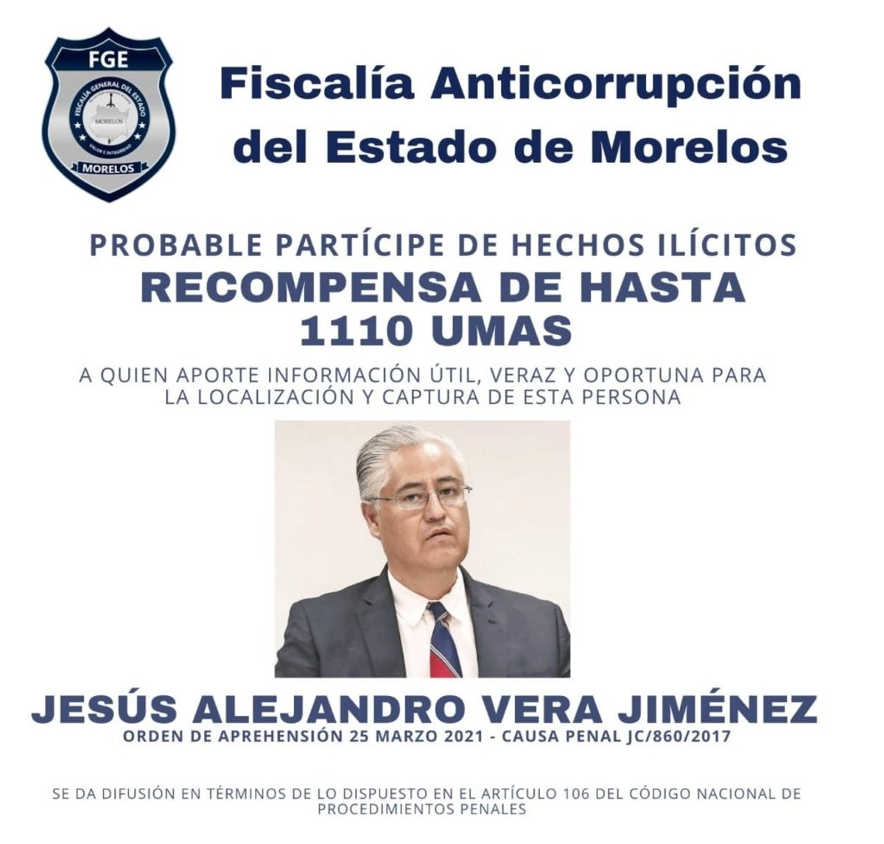 Jesús Alejandro Vera Jiménez fue aprehendido en Cuautla por la FGR; enfrenta señalamientos por el presunto desvío de más de 200 millones de pesos durante su gestión y permanecía prófugo desde 2021.