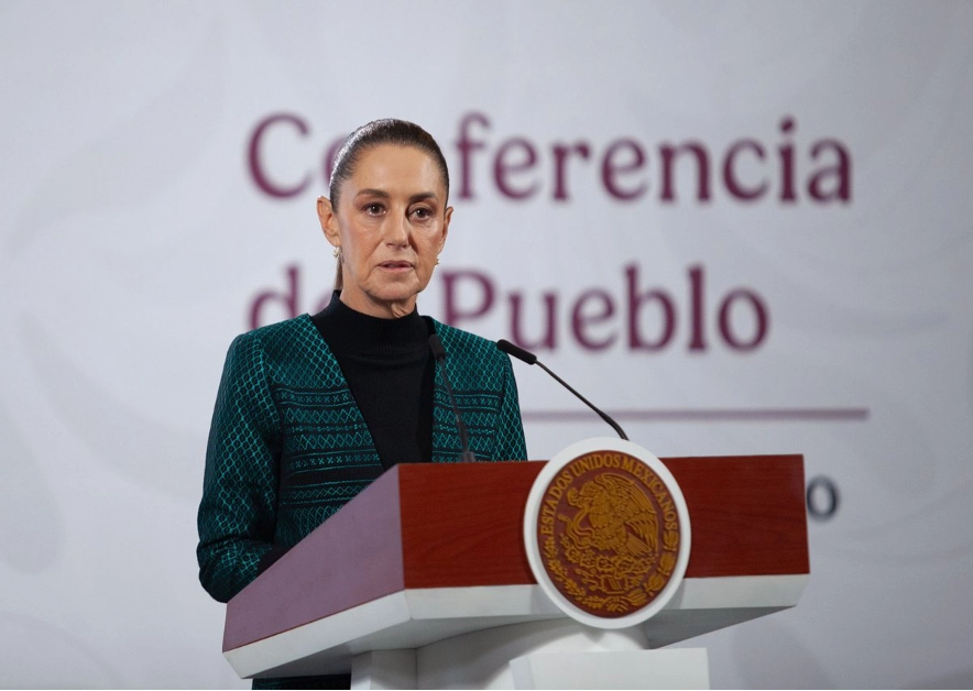 La presidenta Claudia Sheinbaum durante su conferencia matutina donde presentó el Plan Michoacán por la paz y la justicia, el 4 de noviembre de 2025.