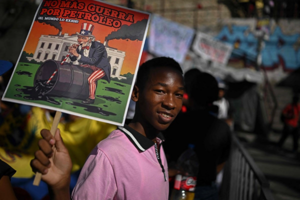 Un seguidor del presidente Nicolás Maduro, durante una protesta en la comunidad de San José, en Caracas.