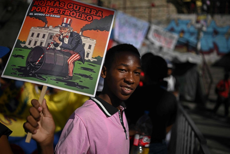 Un seguidor del presidente Nicolás Maduro, durante una protesta en la comunidad de San José, en Caracas.