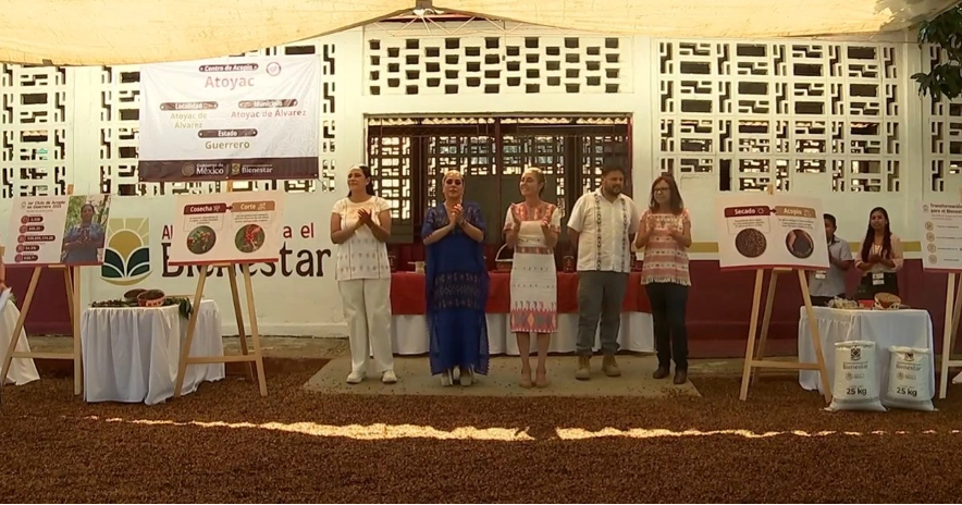 Acompañada de la gobernadora de Guerrero, Evelyn Salgado, Claudia Sheinbaum aseveró que se diseña una estrategia para la compra del café que permita pagarles precios justos para la elaboración del Café del Bienestar que se venderá en las 26 mil tiendas del Bienestar. 