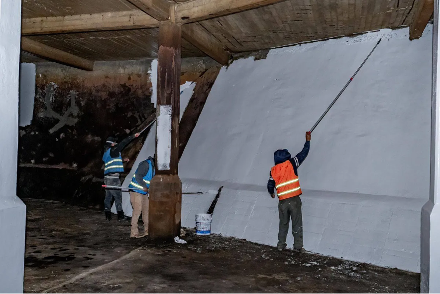 Concluyeron los trabajos de mantenimiento en el tanque “El Calvario”, infraestructura que abastece de agua potable a diversas delegaciones de Toluca.