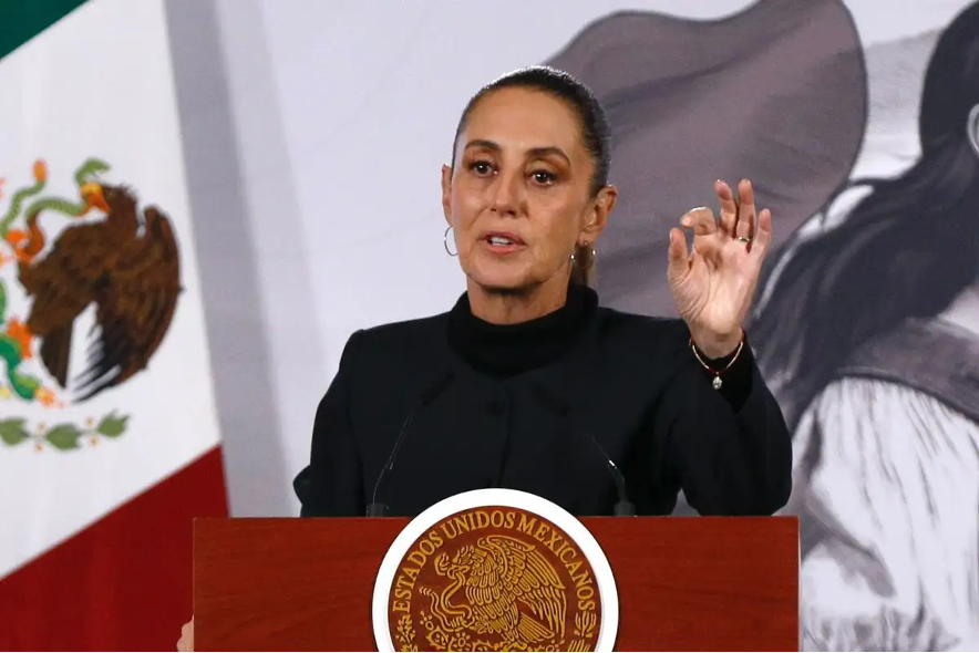 La presidenta Claudia Sheinbaum durante su conferencia presidencial matutina en Palacio Nacional en la Ciudad de México, el 21 de enero de 2026