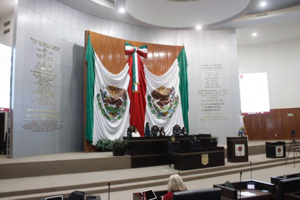 Sala de sesiones del Congreso de Tamaulipas en imagen de archivo.