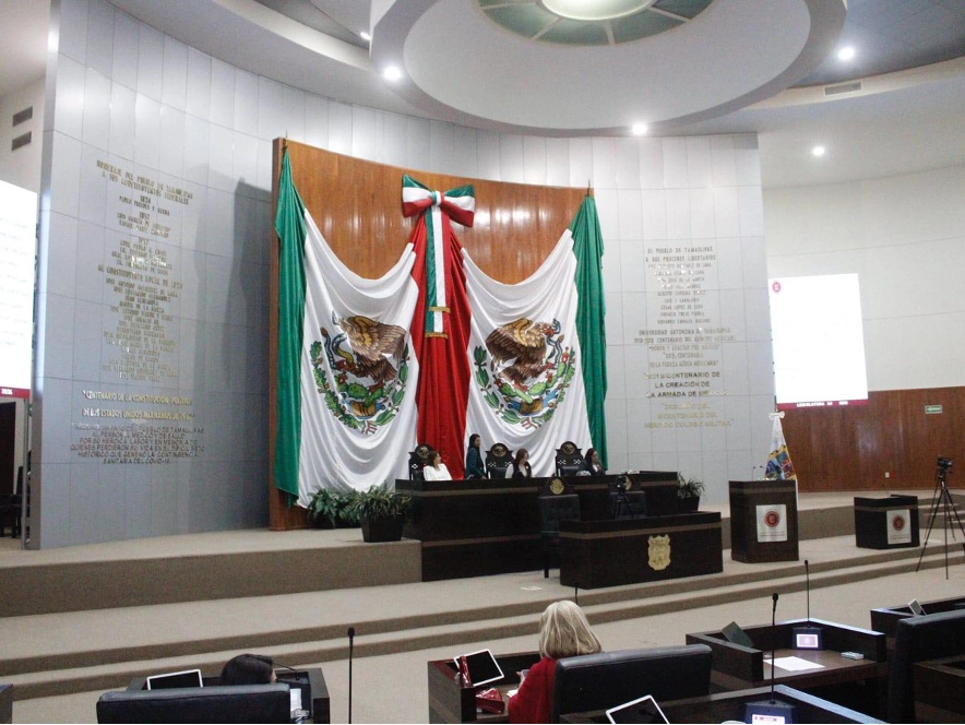 Sala de sesiones del Congreso de Tamaulipas en imagen de archivo.