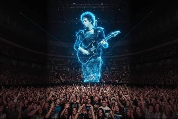 Como una invocación etéreo-tecnológica, los productores de la gira Ecos llevan al escenario a un artista muy querido en Latinoamérica: Gustavo Cerati