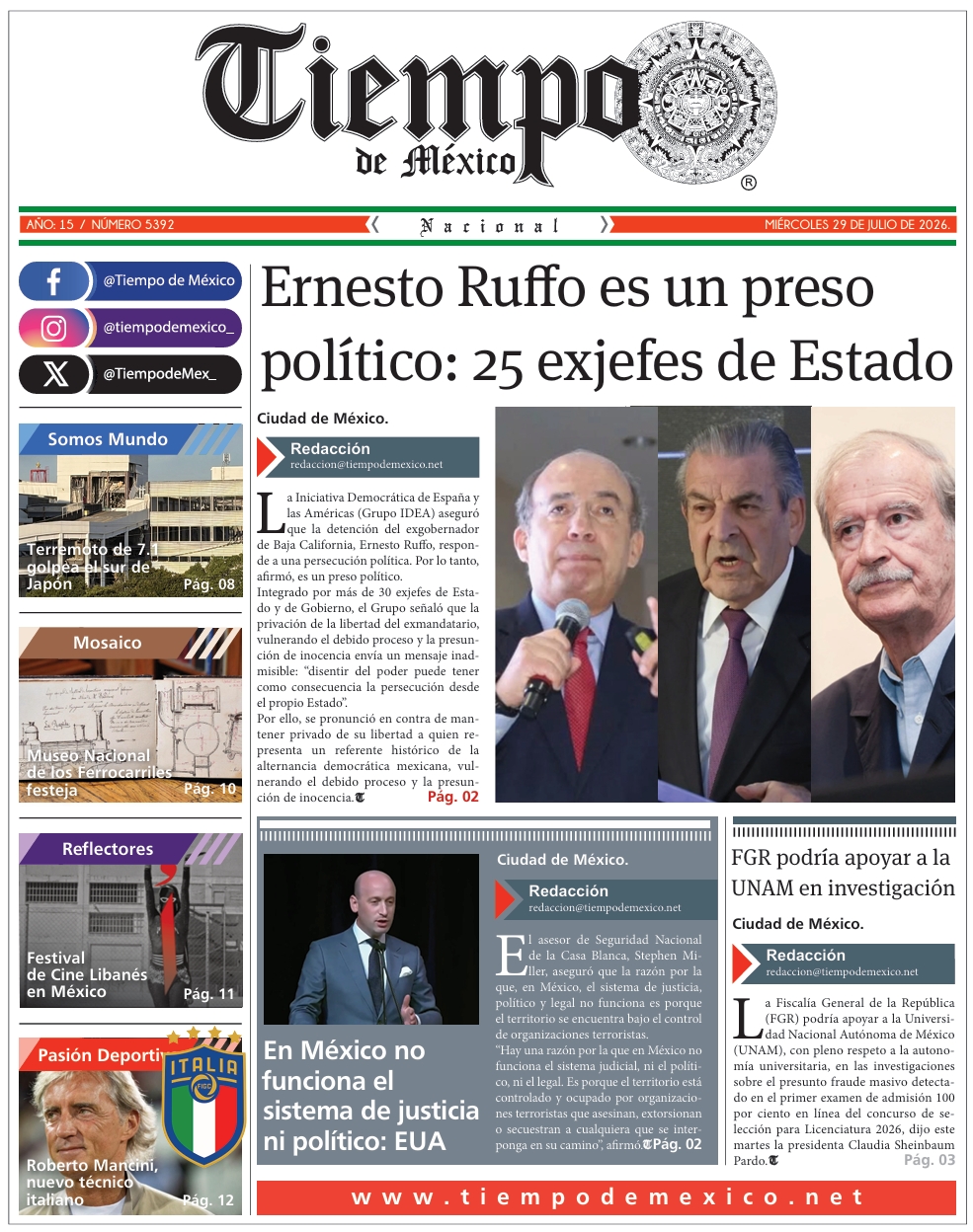 Edición 29 de Julio 2026