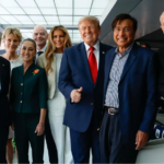 La presidenta Claudia Sheinbaum en el palco oficial del final de la Copa del Mundo, junto a Donald Trump, Mark Carney, Gianni Infantino y Melania Trump.