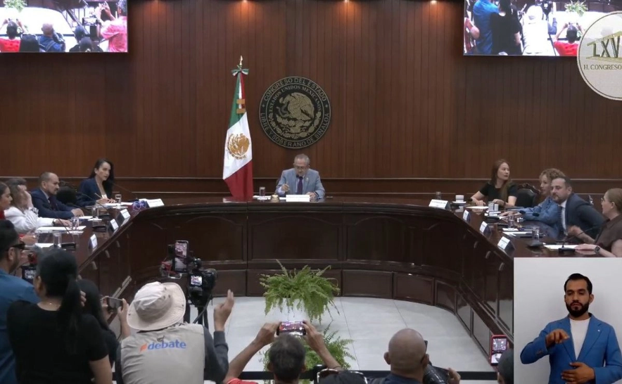 Sesión extraordinaria del Congreso de Sinaloa este 23 de agosto de 2026.