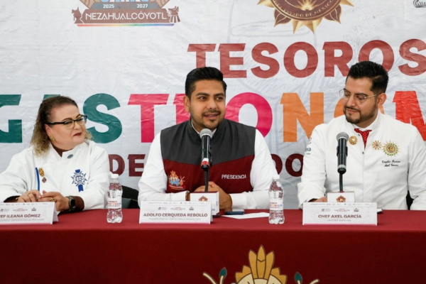 Cerqueda Rebollo, alcalde de Nezahualcóyotl, invitó a los mexiquenses y en especial a los habitantes de su municipio, a participar en el concurso local Tesoros Gastronómicos del Estado de México, el cual dará dos boletos para representar a la entidad en el Festival Gastronomique Sabor a México-París, a celebrarse en la capital gala el próximo 21 y 22 de noviembre.