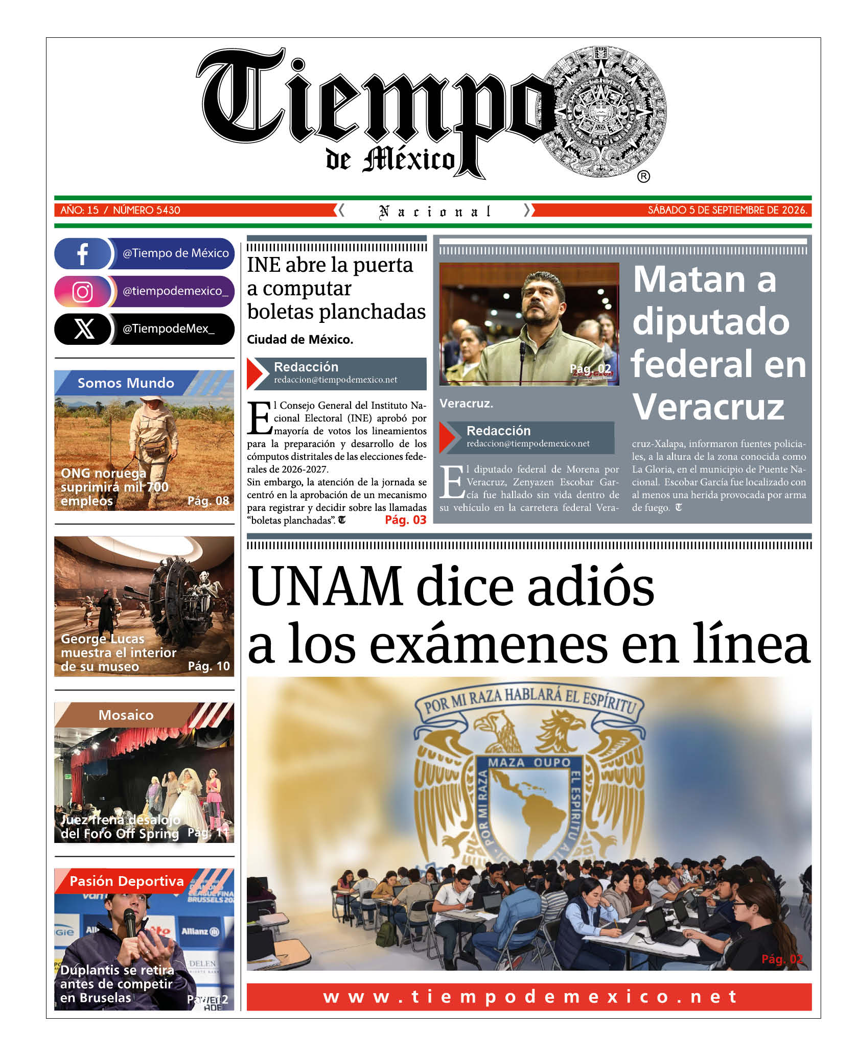Edición 6 de Septiembre 2026