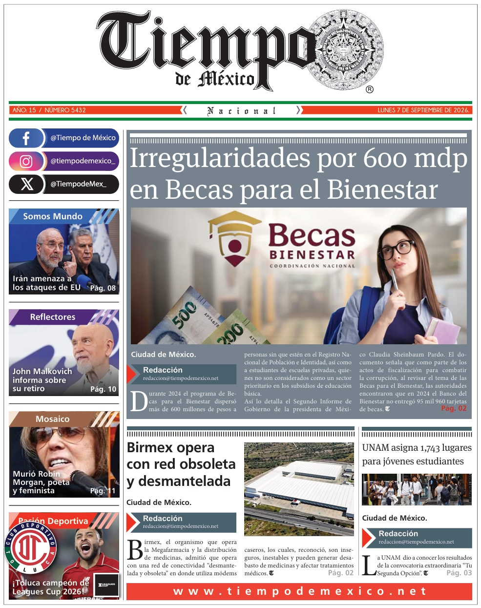 Edición 7 de Septiembre 2026
