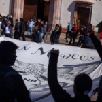 Imagen de archivo de una protesta de estudiantes normalistas.