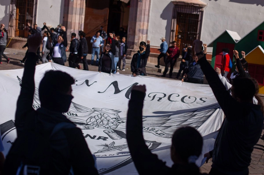 Imagen de archivo de una protesta de estudiantes normalistas.