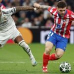 Jugadores del Atlético de Madrid festejaron la victoria ante el Real Madrid en el derbi capitalino de La Liga, en el estadio Metropolitano, el 20 de septiembre de 2026.