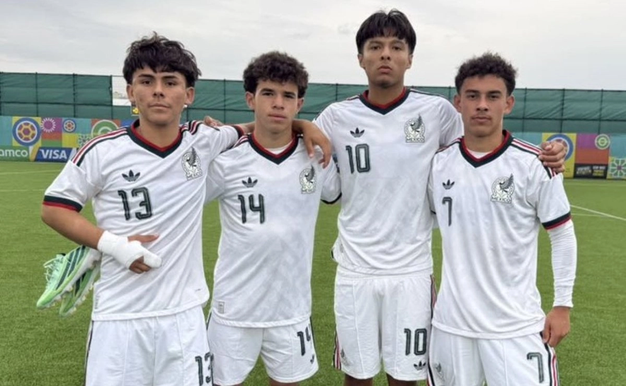 La selección mexicana de futbol Sub 15 juega la Copa del Mundo en Azerbaiyán; marcha en el segundo lugar del Grupo H con 9 puntos.