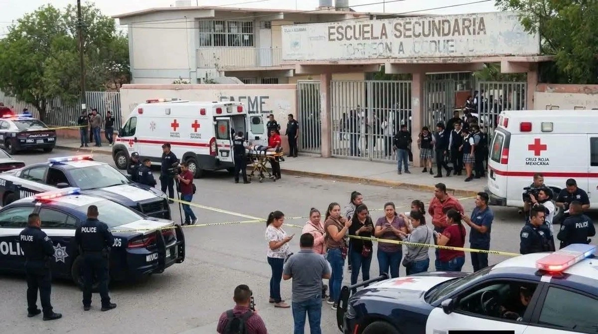 Policías municipales y estatales, elementos del Ejército, de la Guardia Nacional y del Grupo de Reacción Torreón acudieron al plamntel tras las llamadas de alerta.